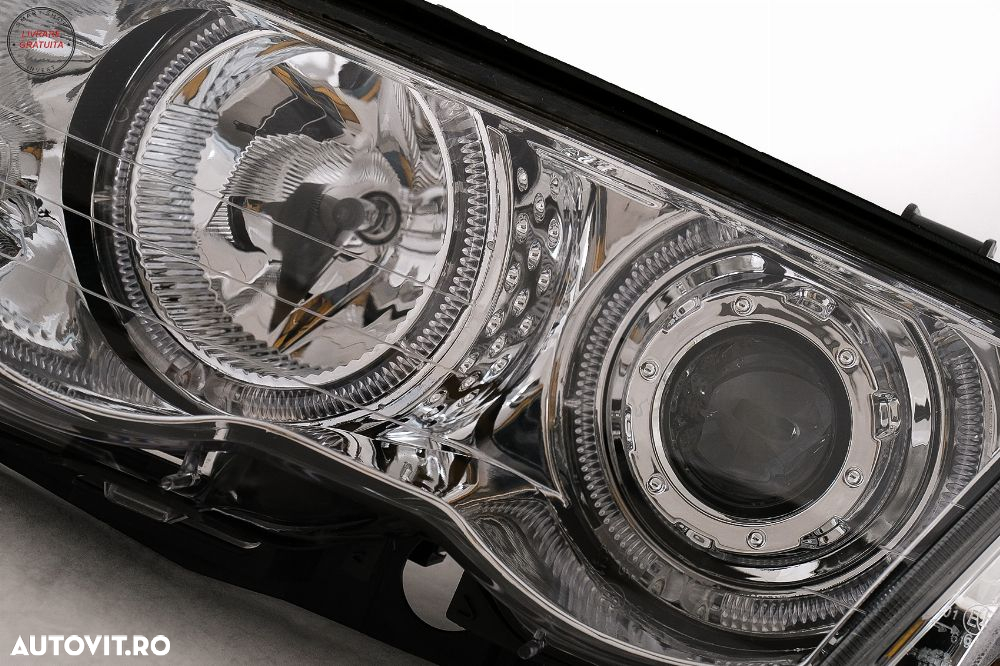Faruri Angel Eyes BMW Seria 3 E46 Sedan Touring (05.1998-08.2001) Crom- livrare gratuita - 4