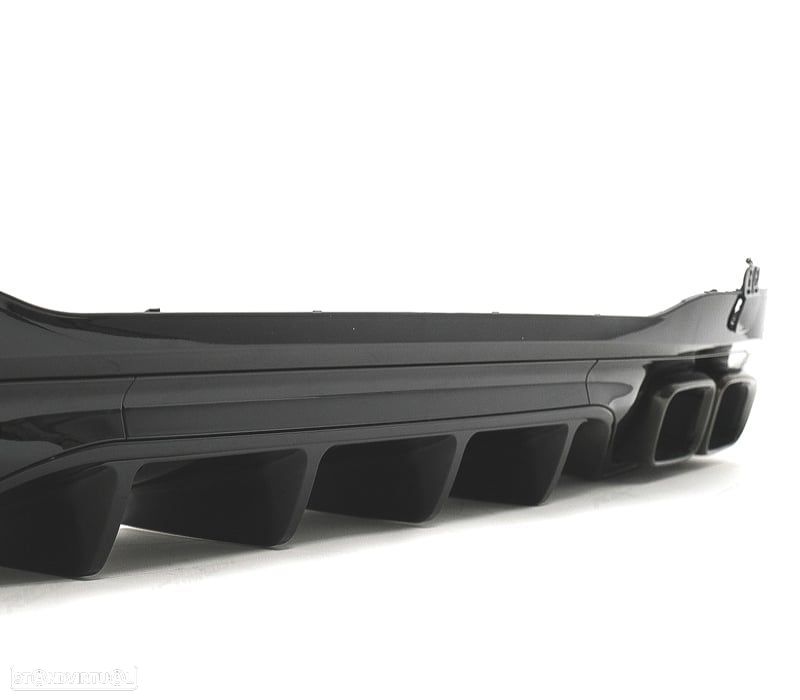 DIFUSOR MERCEDES W206 AMG 21- LOOK C63 + PONTEIRAS DE ESCAPE PRETAS - 4