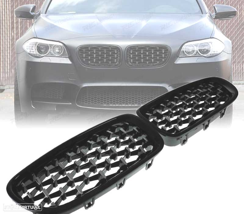 GRELHAS FRONTAIS BMW F10 F11 10-13 DIAMANTE NEGRO - 1