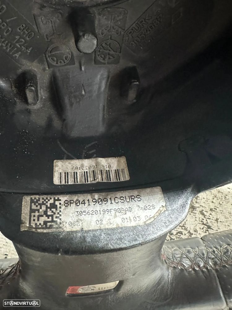 .Volante Pele Perfurada Original 3 Braços Sline Audi 8P0419091C 2004 - 2008 - 8