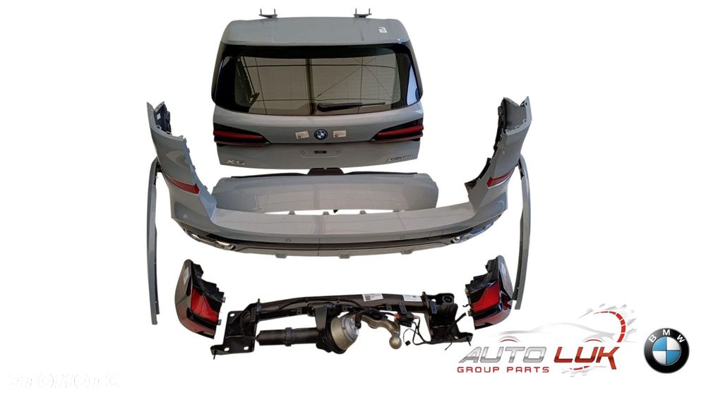 :BMW X5 G05 ZDERZAK KLAPY LAMPY LISTWY BŁONIKÓW HAK C4P Brooklyn Grau Metallic KOMPLET - 1
