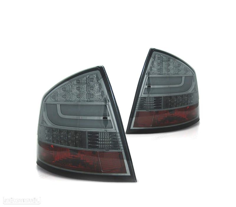FAROLINS TRASEIROS PARA SKODA OCTAVIA 04-08 LIGHT BAR CROMADO FUMADO - 1