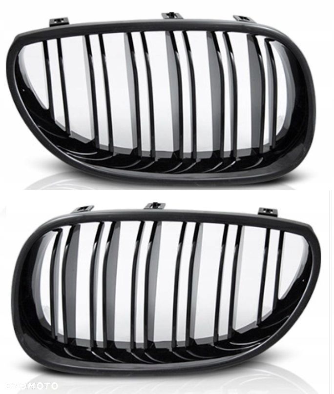 atrapa grill nerki kratki kpl black glossy tuning bmw 5 e60 e61 2004-2010 - 1