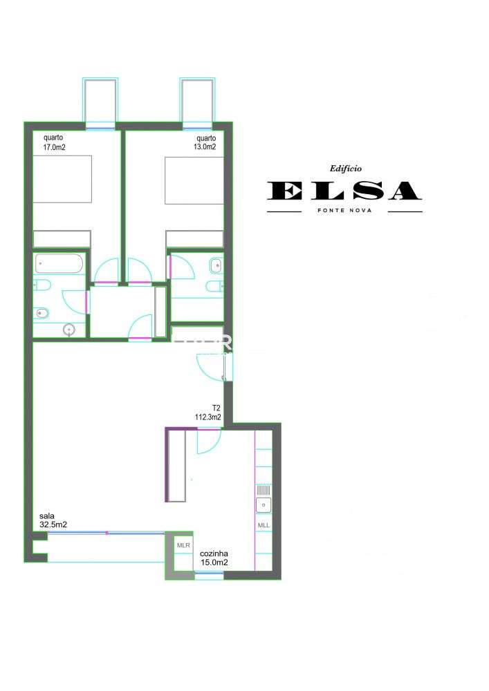 Apartamento T2 Novo - Cais da Fonte Nova - Grande imagem: 5/5