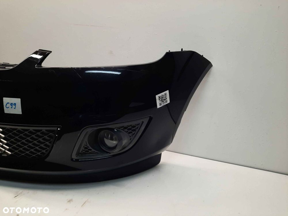 ^ ZDERZAK PRZÓD PRZEDNI FORD FIESTA MK.6 6 VI LIFT FL D2 CZARNY HALOGENY - 4