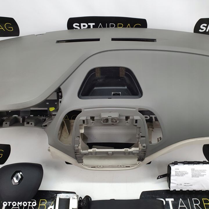 RENAULT CAPTUR SZARY BEŻOWY DESKA ROZDZIELCZA KONSOLA KOKPIT PULPIT PODUSZKI AIRBAG AIR BAG PASY KIT SET - 3