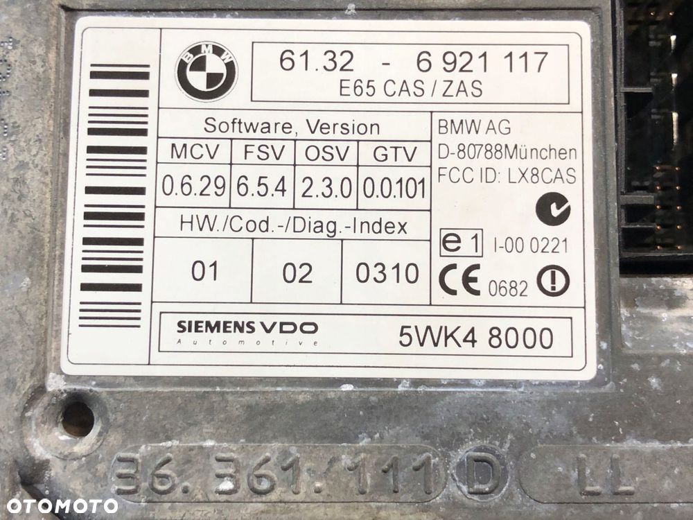 bmw 7 e65 stacyjka moduł zapłonu przycisk start - 5