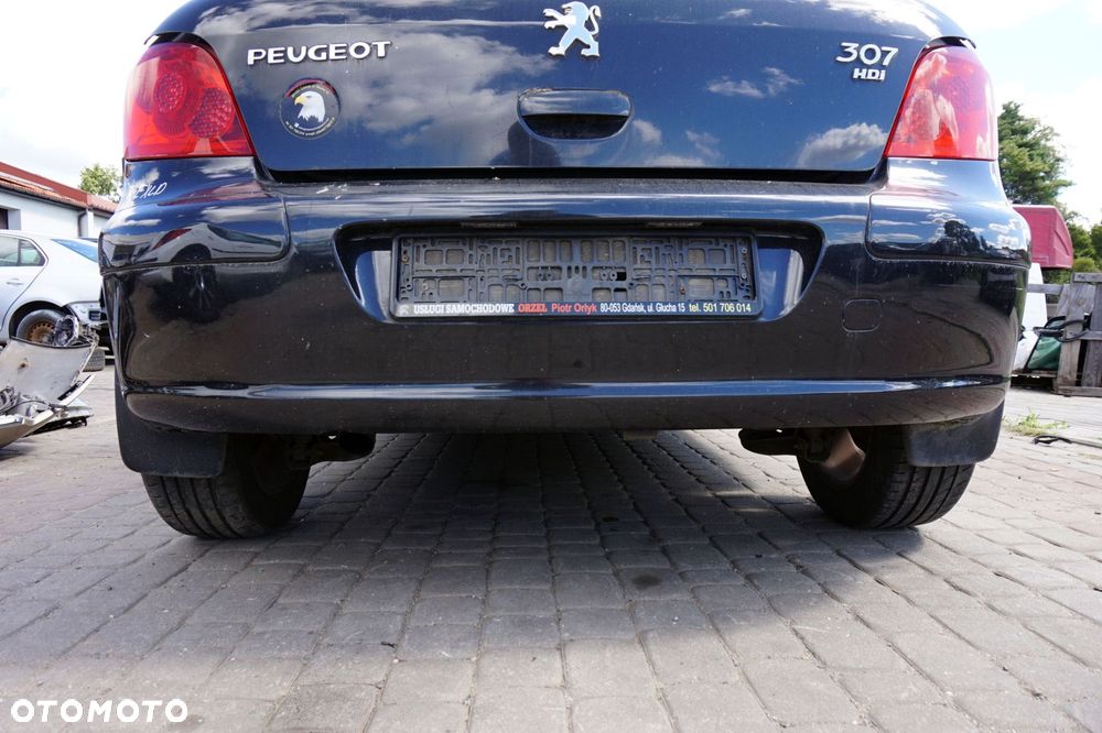 ZDERZAK TYLNY 307 LIFT 5D HB EXLD  CZARNY PEUGEOT 2005-2007 - 1