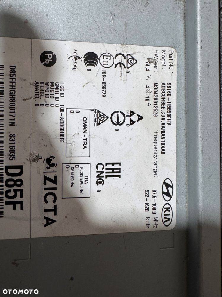 KIA STONIC KONA RADIO FABRYCZNE ORYGINAŁ 96160-H8850FHV - 4