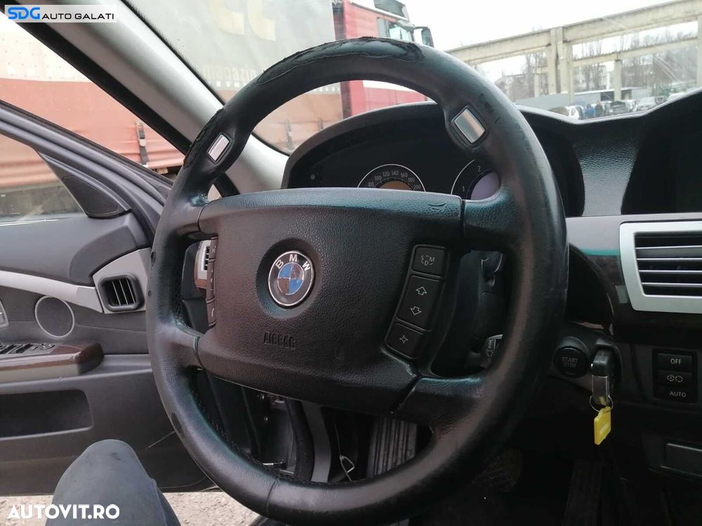 Volan Piele 4 Spite Gol Uzat pentru Retapitare BMW Seria 7 E65 E66 730 Facelift 2001 - 2008 - 2