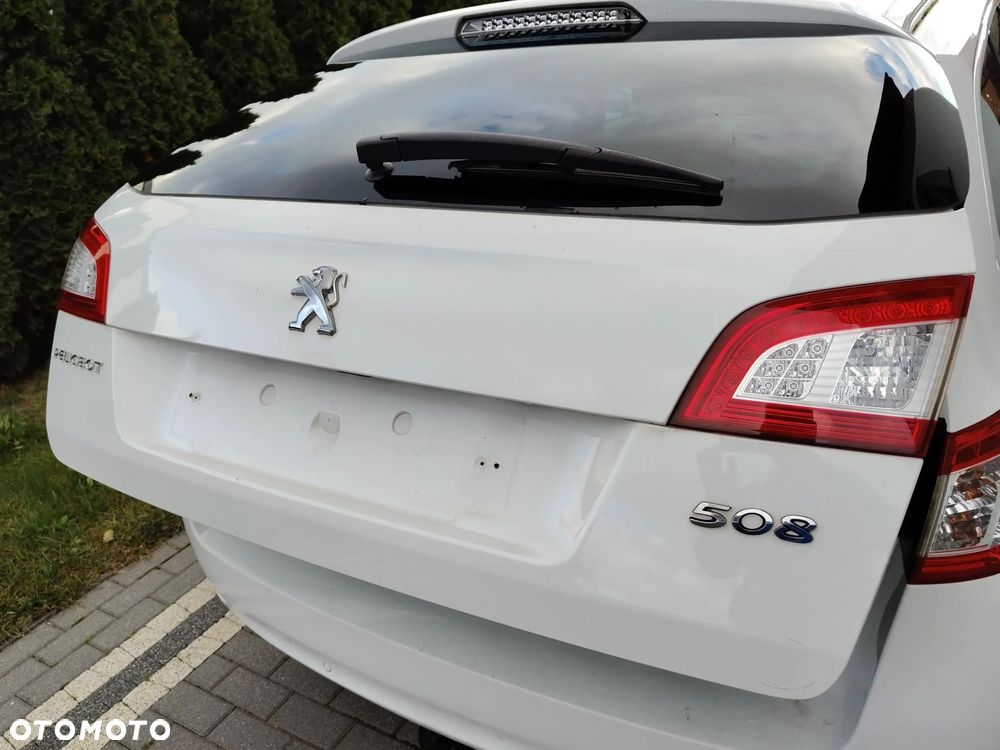 peugeot 508 1 i lift 15-18 klapa tylna bagażnika z szybą biała ewpb - 4