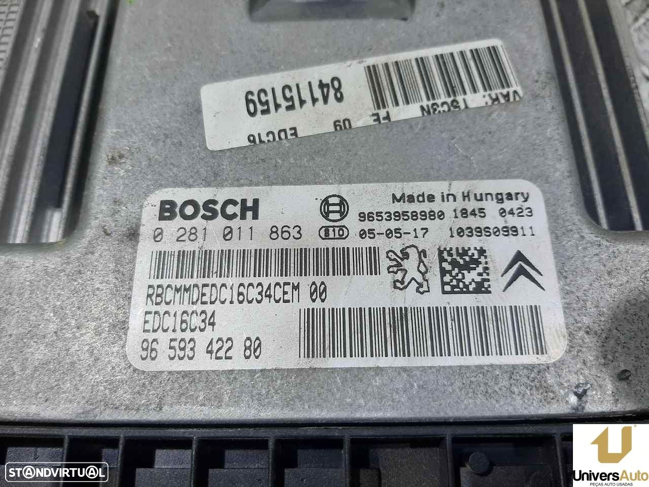 CENTRALINA MOTOR UCE PEUGEOT 307 BREAK 2005 -0281011863 - 3
