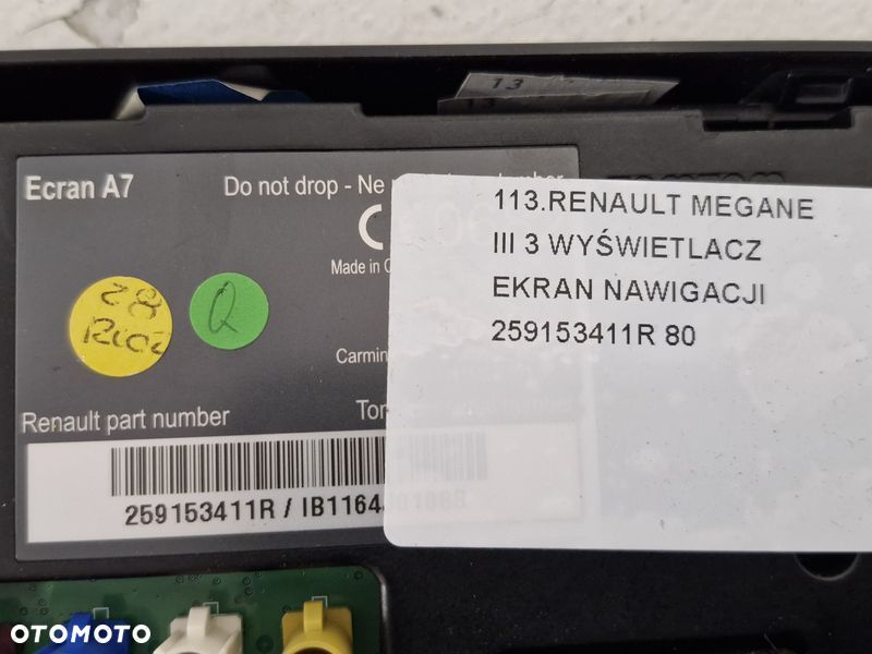 renault megane 3 iii wyświetlacz ekran monitor nawigacji navi 259153411r - 10