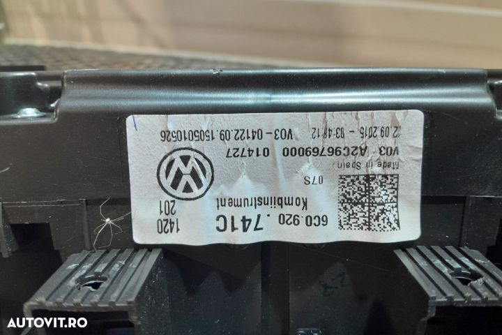 Ceasuri bord 6C0920741C Volkswagen VW Polo 5 6R [2009 - 2015] Hatchba - 5