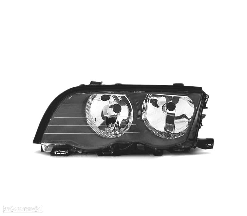 FAROL ESQUERDO PARA BMW SERIE 3 E46 SEDAN TOURING 98-01 FUNDO PRETO - 1