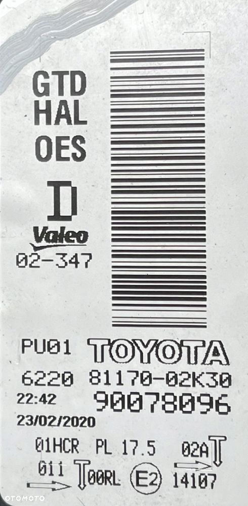 TOYOTA AURIS II 2 LIFT 2015 - LAMPA LEWA PRZÓD 81170-02K30 23.02.2020 - 12