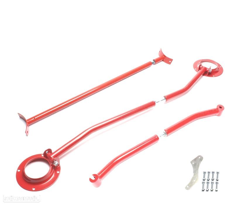 KIT BARRAS ANTI-APROXIMAÇÃO AJUSTÁVEIS VOLKSWAGEN VW JETTA CORRADO 88-95 VERMELHO - 1