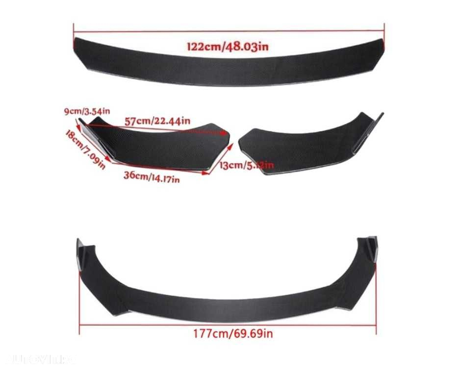 Lip prelungire ornament pentru bara fata adaptabil pe Ford Focus mk2 - 4