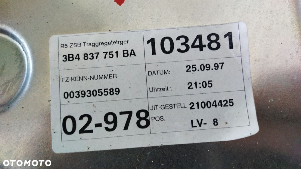 Vw Passat B5 silniczek podnośnik mechanizm szyby PRAWY TYŁ - 5