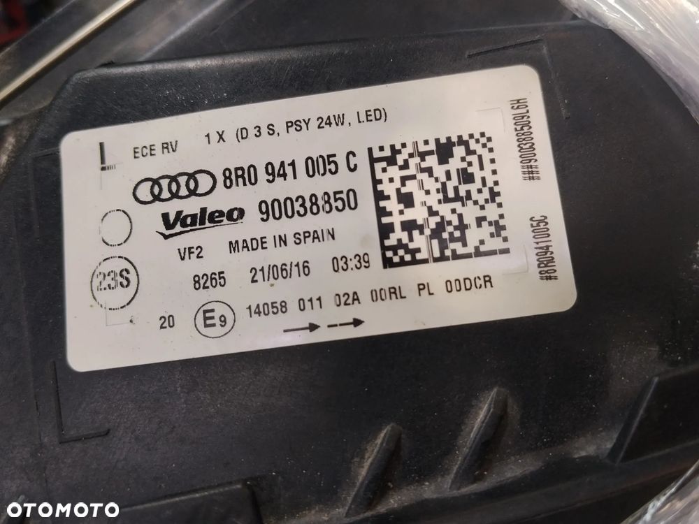 Lampa lewa Bi xenon nie skrętny z LED Audi Q5 8r po lifcie Europa - 2