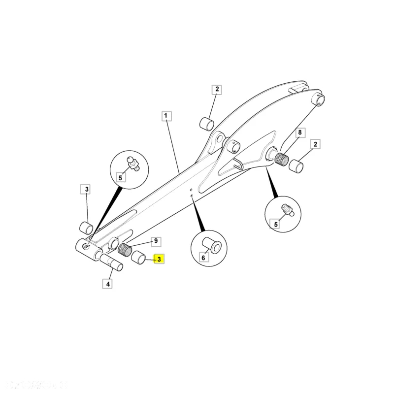 Tuleja łącznika łyżki koparka, minikoparka JCB 232/03907 ORG - 2