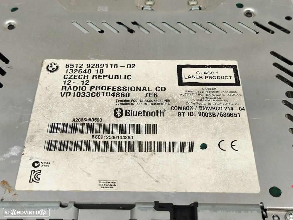 Radio Autoradio Leitor CD Business BMW Serie 1 E87 6512928911802 132640 - 10