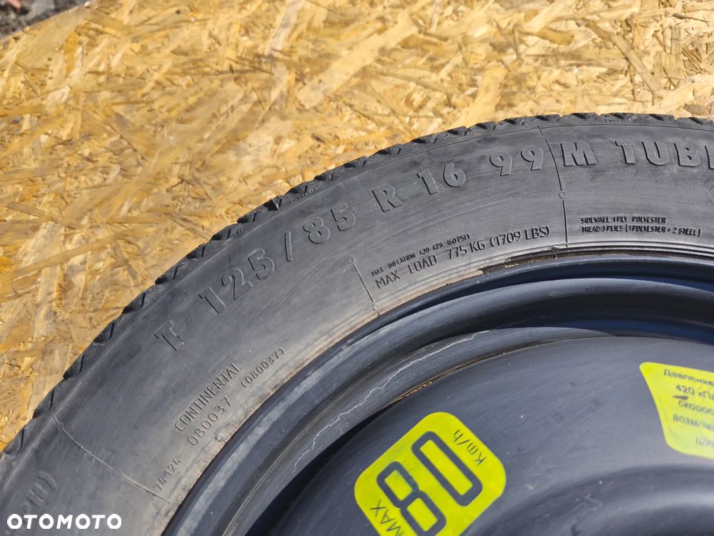 KOŁO DOJAZDOWE ZAPASOWE 125/85R16  5X108 16 CALI PEUGEOT CITREON OPEL TOYOTA - 6