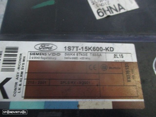 Modulo 1S7T15K600KD FORD MONDEO 2002 1.8I Módulo De Controle De Conforto De Travamento Central - 2