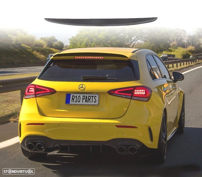 AILERON DE TETO MERCEDES CLASE A W177 18-22 LOOK AMG A45 PRETO BRILHANTE - 1