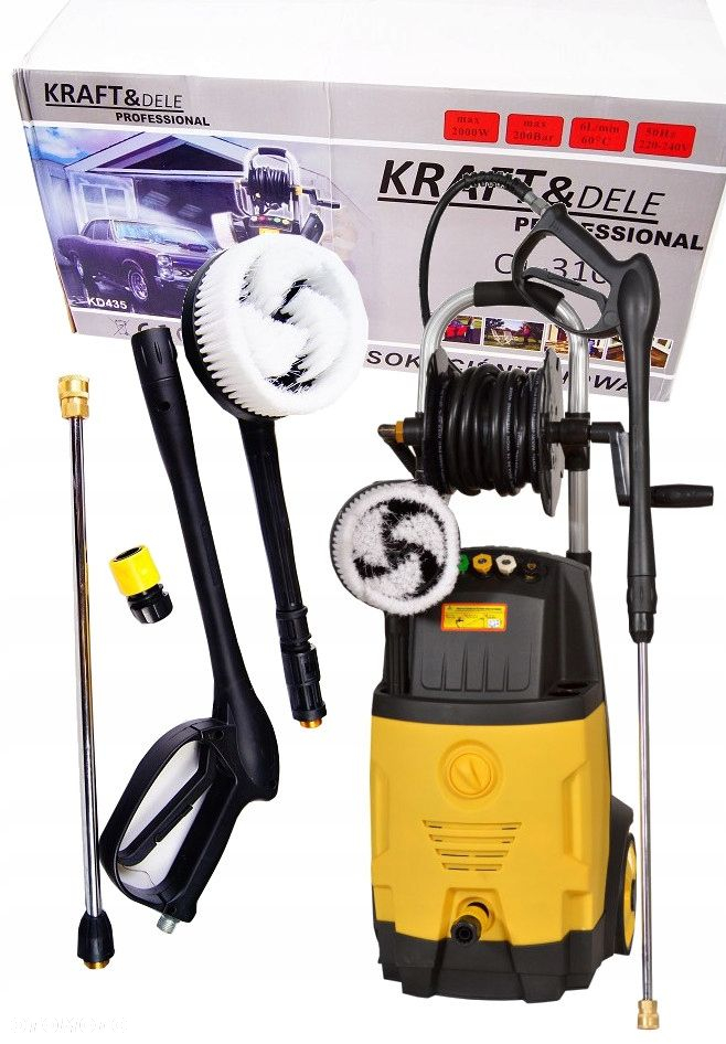 KRAFTDELE ZESTAW MYJKA CIŚNIENIOWA WYSOKOCIŚNIENIOWA ELEKTRYCZNA 2000W 435 - 13