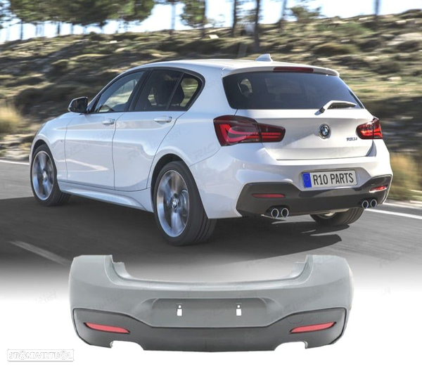 PARA-CHOQUES TRASEIRO BMW F20 F21 15-19 LCI LOOK M TECH DUPLA SAÍDA
