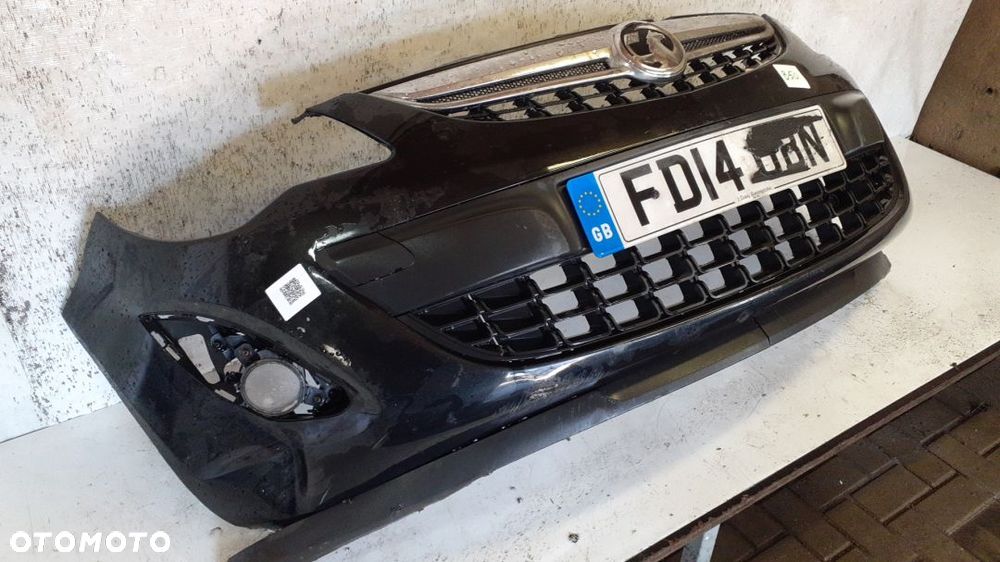 ^ ZDERZAK PRZÓD PRZEDNI DO OPEL CORSA D LIFT FL HALOGENY GRILL Z22C CZARNY - 2