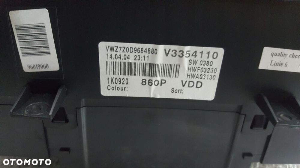 LICZNIK ZEGARY VW GOLF V 1K0920860P VDD - 4
