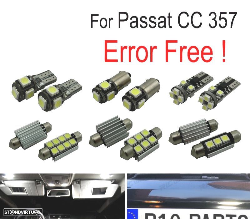 KIT COMPLETO DE 14 LAMPADAS LED INTERIOR PARA VOLKSWAGEN VW PASSAT CC 357 09-11 - 1