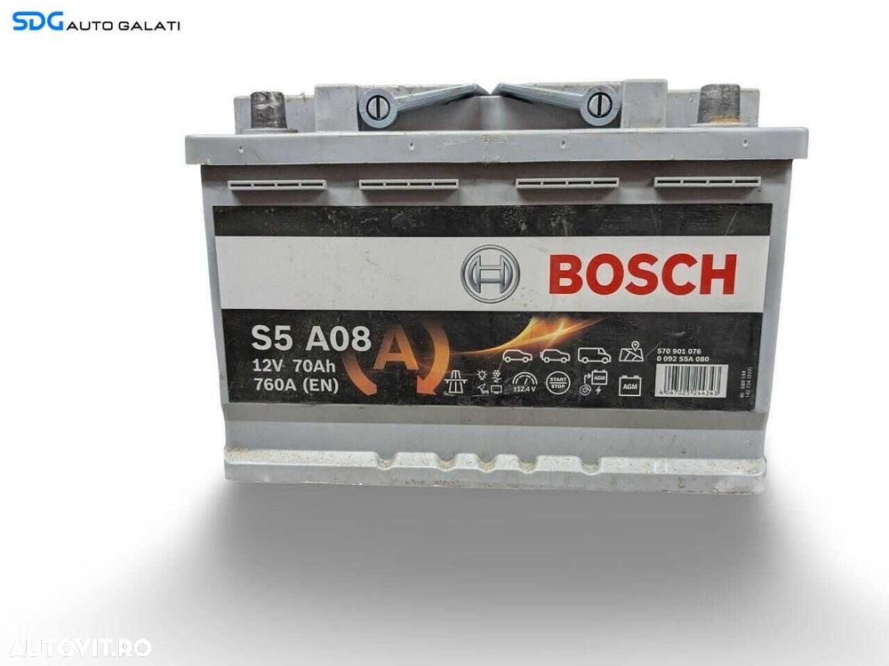 Baterie Acumulator Auto AGM 70AH 760A Bosch 0092S5A080 Volkswagen Audi Seat Skoda Ford Opel Toyota BMW Mercedes Renault Peugeot Dacia [L9801] - 1