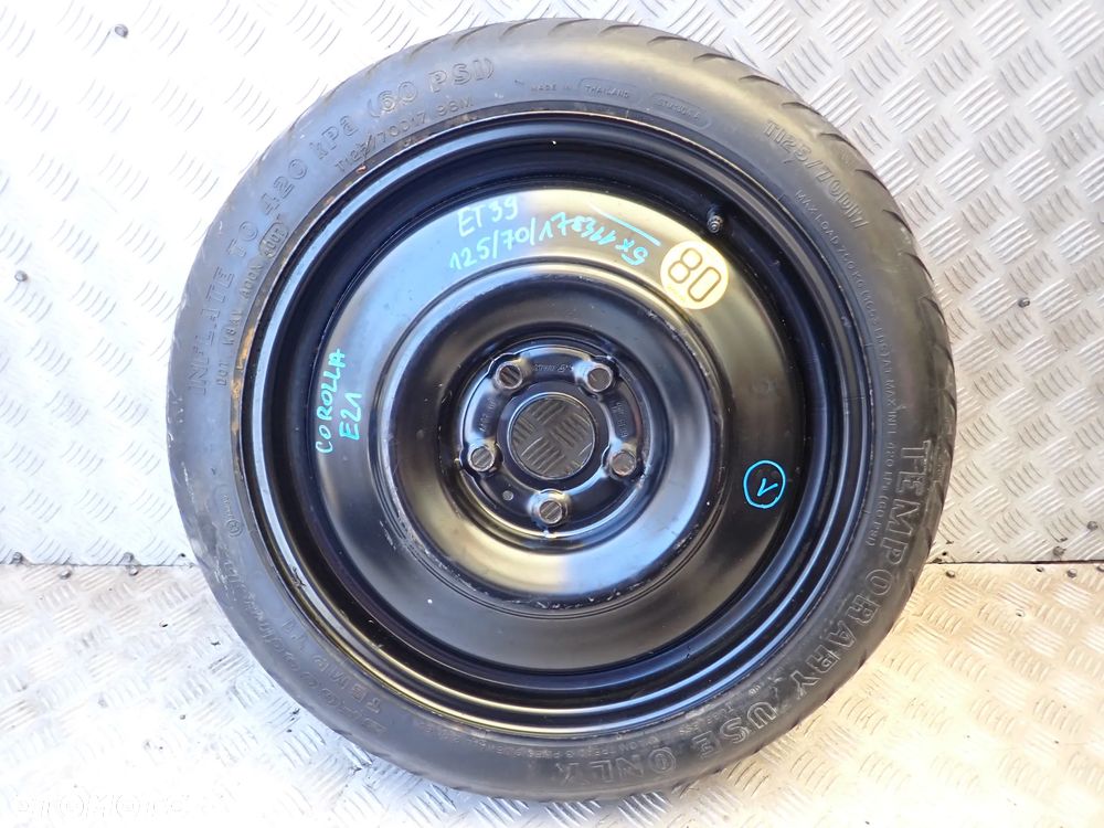 KOŁO ZAPASOWE DOJAZDOWE TOYOTA COROLLA E21  4TX17  ET39  5X114,3  125/70/17 - 1