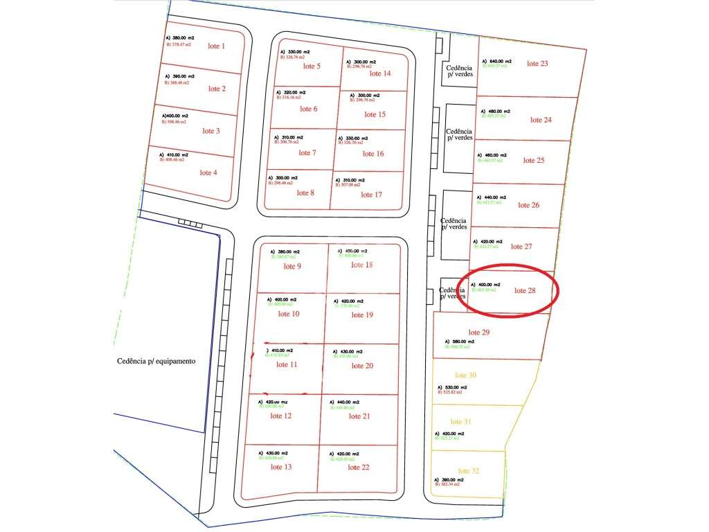Lote Urbano para Construção de Moradia T4 com 2 Pisos e Cave | 400 m² - Grande imagem: 2/4