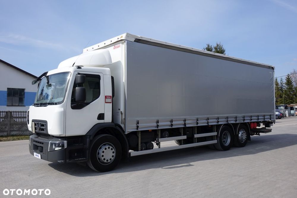 Renault D26 WIDE 6x2 / FIRANKA / EURO6 / AUTOMAT / NOWE PLANDEKI / OŚ PODNOSZONA I SKRĘTNA / WINDA ZAŁADUNKOWA - 1