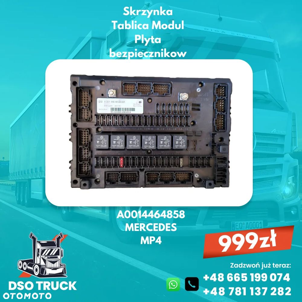 Skrzynka Tablica Modul Plyta bezpiecznikow A0014464858 A0014465058 A0014466858 MERCEDES MP4 - 1