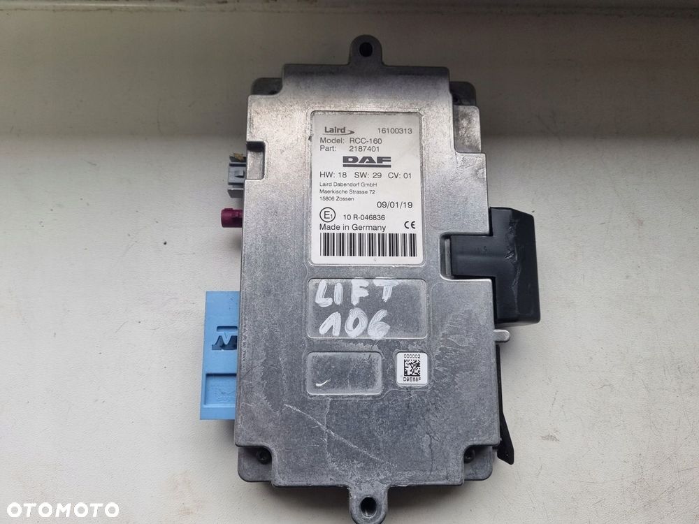 MODUŁ STEROWNIK RCC INTERFEJS TELEFONICZNY TELEFONU DAF XF 106 LIFT 2187401 - 1