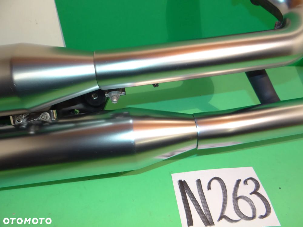 N263 harley davidson M8 115 fat boy flfbs, fxbrs breakout 2018 -2022 r. kompletny wydech tłumik w kolorze satynowym ( bez sond lambda) w super stanie - 3