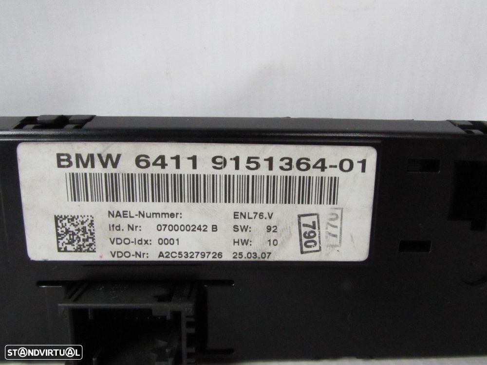 Painel AC / Ar Condicionado Manual Seminovo/ Original BMW 1 (E81)/BMW 3 (E90)/BM... - 3