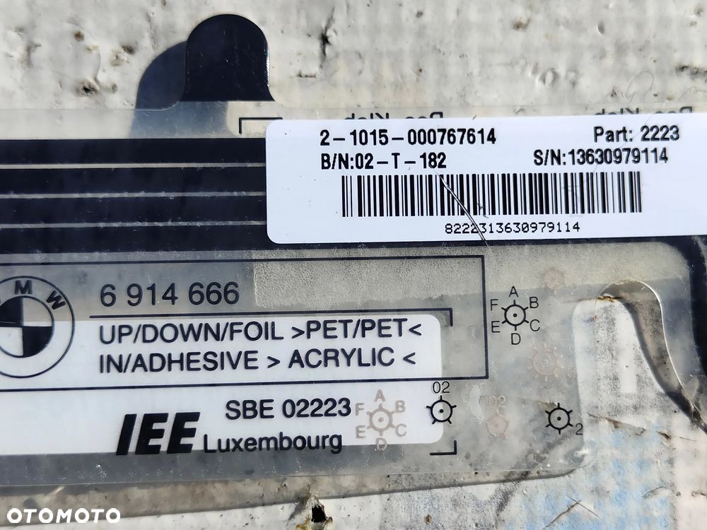 BMW E65 E66 Mata zajętości fotela 6914666 - 3
