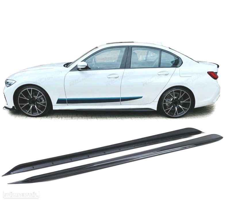 EXTENSÕES EMBALADEIRAS LATERAIS BMW G20 G21 18- LOOK M PERFORMANCE PRETO BRILHANTE - 1