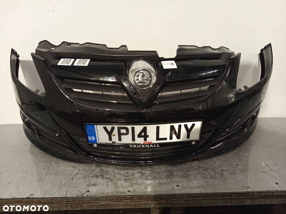 ^ ZDERZAK PRZÓD PRZEDNI OPEL CORSA D Z20R CZARNY HALOGENY DOKŁADKA ! - 1