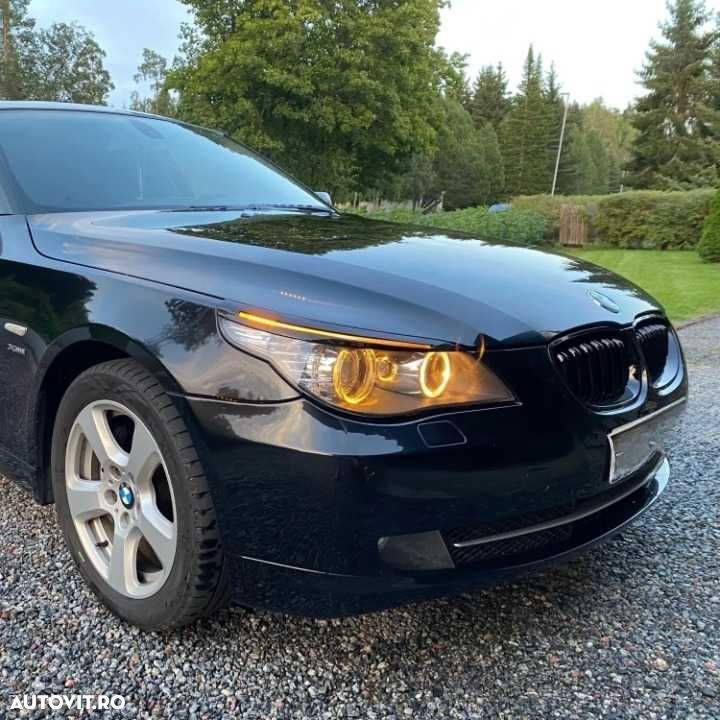 Set 2 Pleoape Faruri Far BMW Seria 5 E60 E61, 2003-2010, Negru Lucios - 8