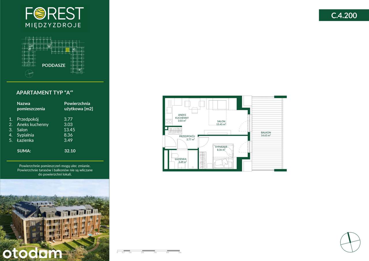 Forest Międzyzdroje | apartament 2-pok. | C.4.200