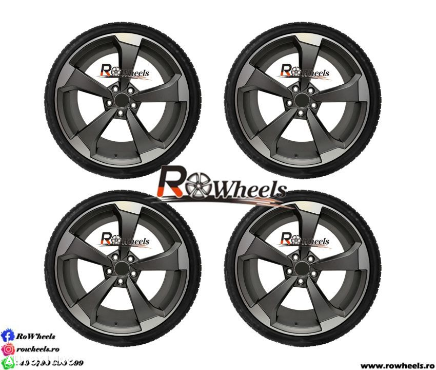 Jante AUDI Rotor A4 A5 A6 A7 A8 Q1 Q3 Q5 Q7 Q8 R19 Gunmetal Anvelope Vara - 4