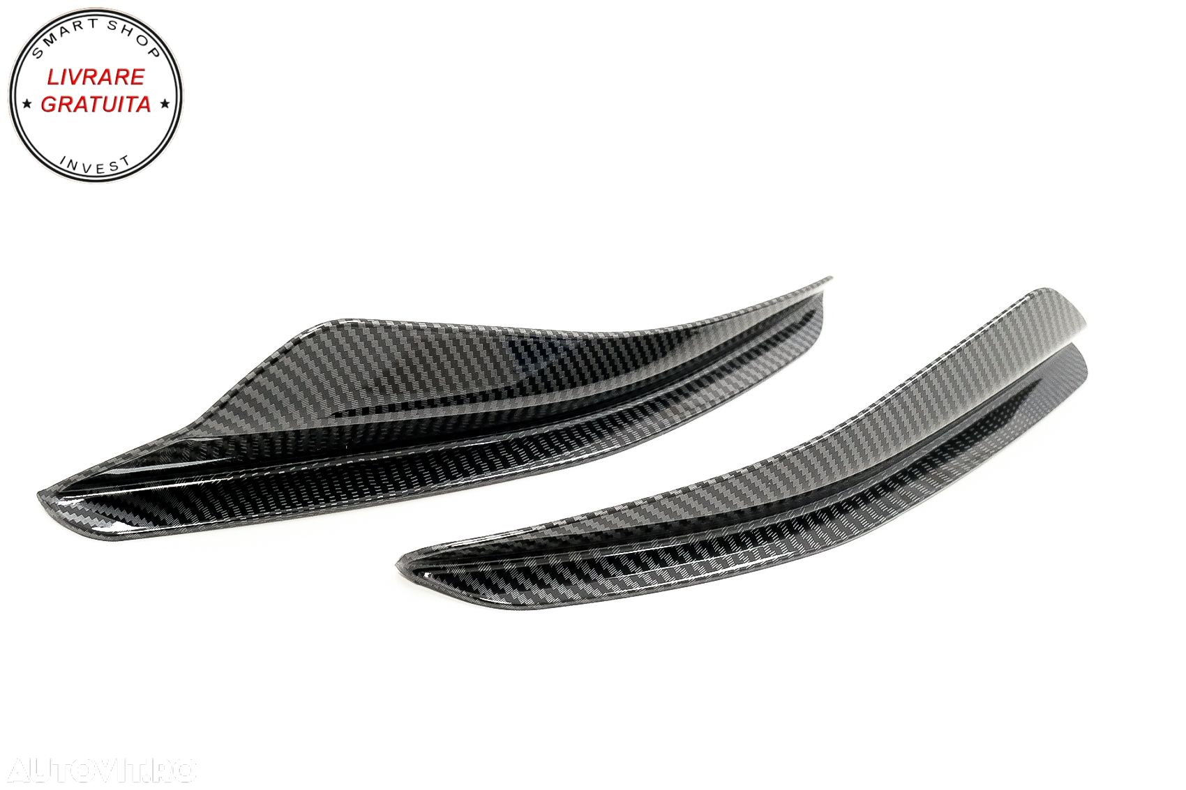 Ornamente bara fata flapsuri VW Golf 8 Mk8 MQB GTI / R-Line (2020-Up) Carbon Look- livrare gratuita - 5