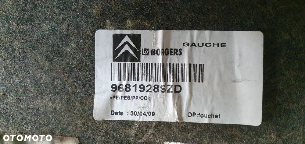 Tapicerka boczek bagażnika lewy tył tylny Citroen C5 III Kombi 96819289ZD - 5